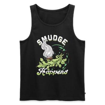 Smudge Sage Feather Spirituelle Hexerei - Männer Premium Bio Tank Top - Schwarz - Vorne - AI Model Male 178 light (178cm)