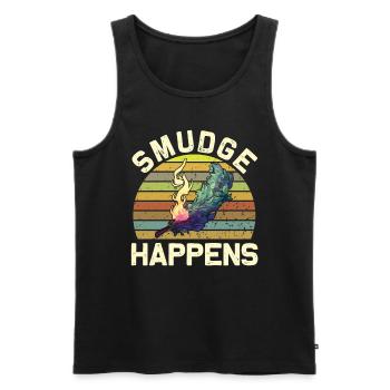 Smudge Sage Feather Spirituelle Hexerei - Männer Premium Bio Tank Top - Schwarz - Vorne - AI Model Male 178 light (178cm)