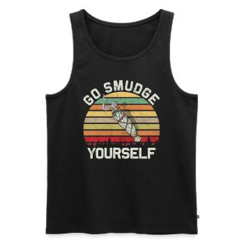 Smudge Sage plume sorcellerie spirituelle - Débardeur bio Premium Homme - noir - Devant - Michal (187cm)