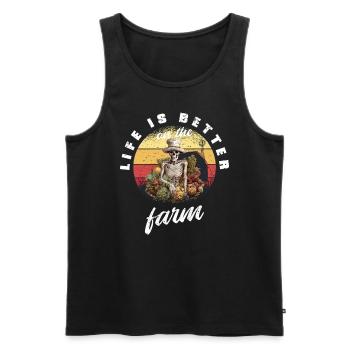 Gärtner Gartenpflanze Bauern-Sprüche Vintage - Männer Premium Bio Tank Top - Schwarz - Vorne - Michal (187cm)
