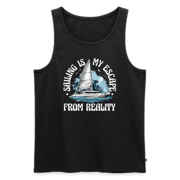Catamaran-Boot Segelboot Segeln Segler - Männer Premium Bio Tank Top - Schwarz - Vorne - AI Model Male 178 light (178cm)