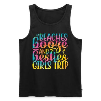 Beaches Liquor And Besties Girls Trip - Men's Premium Organic Tank Top - black - Front - AI Model Male 178 light (178cm)