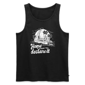 Catamaran-Boot Segelboot Segeln Segler - Männer Premium Bio Tank Top - Schwarz - Vorne - AI Model Male 178 light (178cm)