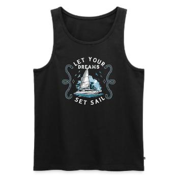 Catamaran-Boot Segelboot Segeln Segler - Männer Premium Bio Tank Top - Schwarz - Vorne - AI Model Male 178 light (178cm)