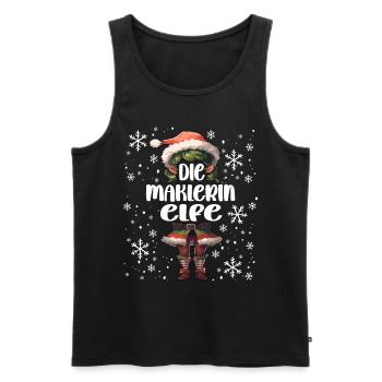 Weihnachtsoutfit Maklerin Wichtel - Männer Premium Bio Tank Top - Schwarz - Vorne - Michal (187cm)