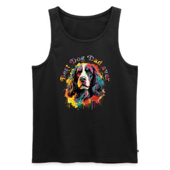 Hunde-Papa Hunderasse Englisch Springer-Spaniel - Männer Premium Bio Tank Top - Schwarz - Vorne - AI Model Male 178 light (178cm)