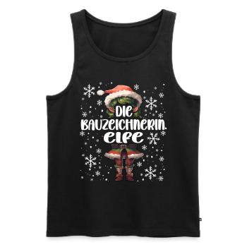 Weihnachtsoutfit Bauzeichnerin Wichtel - Männer Premium Bio Tank Top - Schwarz - Vorne - Michal (187cm)