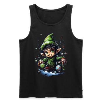 Tenue de Noël Cool Elf - Débardeur bio Premium Homme - noir - Devant - Michal (187cm)