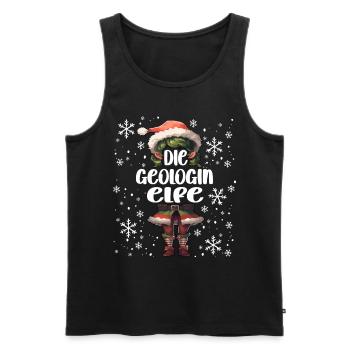 Weihnachtsoutfit Geologin Wichtel - Männer Premium Bio Tank Top - Schwarz - Vorne - Michal (187cm)