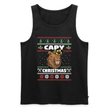 Capybara Snow Christmas Capybara Winter - Men's Premium Organic Tank Top - black - Front - AI Model Male 178 light (178cm)
