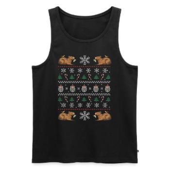 Christmas Capybara Winter Capybara Snow - Men's Premium Organic Tank Top - black - Front - AI Model Male 178 light (178cm)