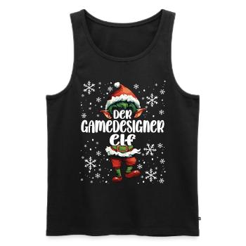 Weihnachtsoutfit Gamedesigner Wichtel - Männer Premium Bio Tank Top - Schwarz - Vorne - Michal (187cm)