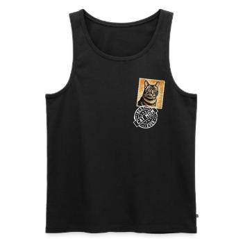 Chat Maman Chat Chat Timbre Chat Mamans - Débardeur bio Premium Homme - noir - Devant - AI Model Male 178 light (178cm)