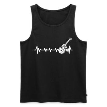 Guitarists Electric Guitars Acoustic Guitar Heartbeat - Men's Premium Organic Tank Top - black - Front - Michal (187cm)