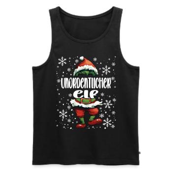 Weihnachtsoutfit Unordentlicher Elf - Männer Premium Bio Tank Top - Schwarz - Vorne - Michal (187cm)