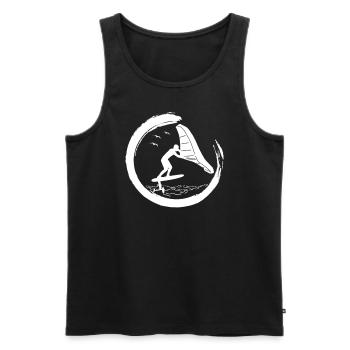 Wingfoil-Surfer Wingfoiling Hydrofoil Wing-Foiling - Männer Premium Bio Tank Top - Schwarz - Vorne - AI Model Male 178 light (178cm)