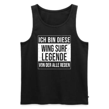 Wingfoil-Surfer Wingfoiling Hydrofoil Kitefoil - Männer Premium Bio Tank Top - Schwarz - Vorne - Michal (187cm)