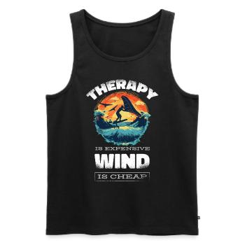 Wingfoil-Surfer Wingfoiling Zubehör Wing-Foiling - Männer Premium Bio Tank Top - Schwarz - Vorne - AI Model Male 178 light (178cm)