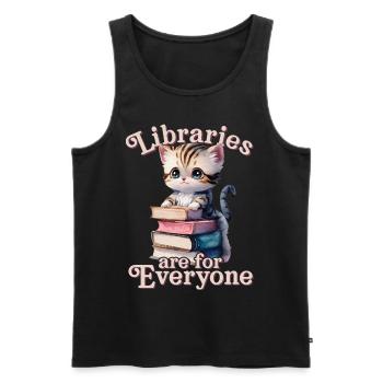 Libraries are for everyone Librarian - Men's Premium Organic Tank Top - black - Front - Michal (187cm)