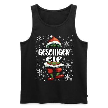 Weihnachtsoutfit Geselliger Elf - Männer Premium Bio Tank Top - Schwarz - Vorne - AI Model Male 178 light (178cm)