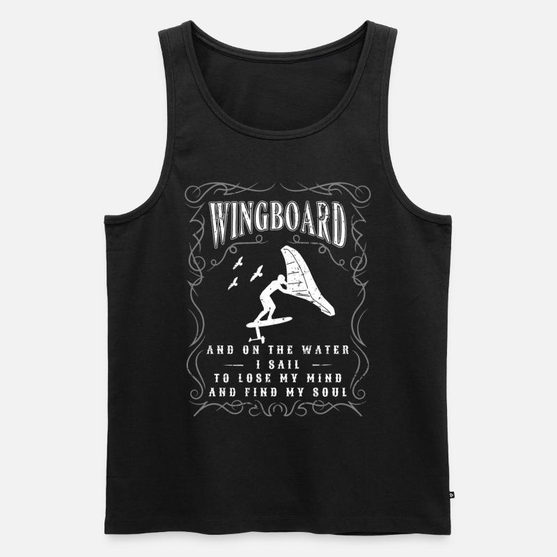 Wingfoil-Surfer Wingfoiling-Board Kitefoil Sprüche - Männer Premium Bio Tank Top - Schwarz