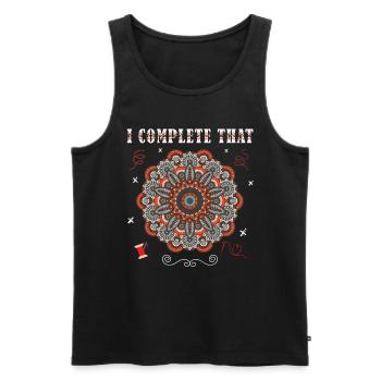 Cross-titching je complète ceci - Débardeur bio Premium Homme - noir - Devant - Michal (187cm)