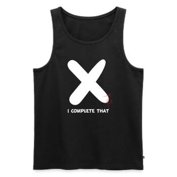 Cross-titching je complète ceci - Débardeur bio Premium Homme - noir - Devant - Michal (187cm)