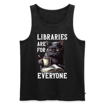 Libraries are for everyone Librarian - Men's Premium Organic Tank Top - black - Front - Michal (187cm)
