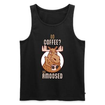 No Coffee Not Amoosed Moose - Men's Premium Organic Tank Top - black - Front - Michal (187cm)