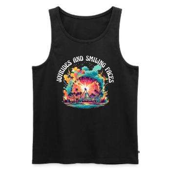 Freizeitpark Jahrmarkt Rummelplatz Dorffest - Männer Premium Bio Tank Top - Schwarz - Vorne - AI Model Male 178 light (178cm)