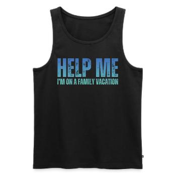 Help, I'm on a family vacation - Men's Premium Organic Tank Top - black - Front - Michal (187cm)