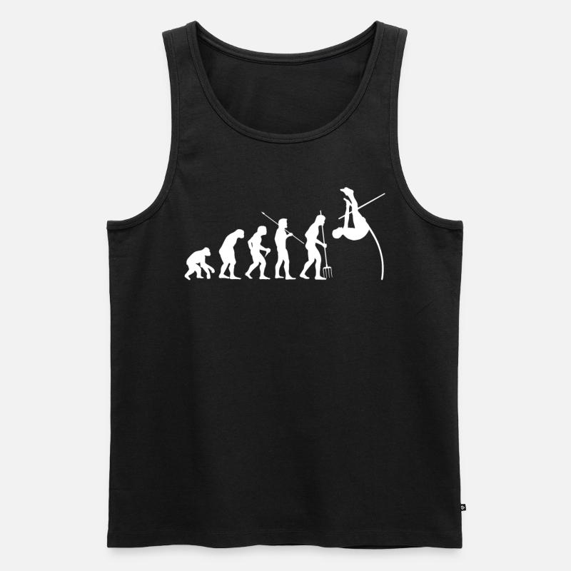 Stabhochspringer Leichtathleten Evolution - Männer Premium Bio Tank Top - Schwarz