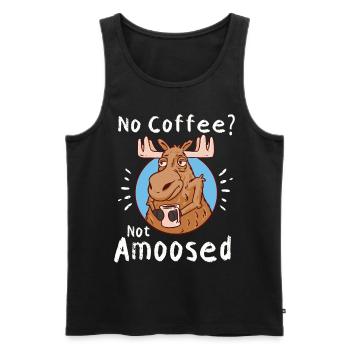 No Coffee Not Amoosed Moose - Men's Premium Organic Tank Top - black - Front - Michal (187cm)