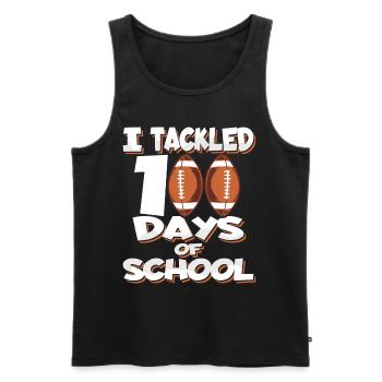 100. Tag Des Schulfußballkostüms 100 Schultage - Männer Premium Bio Tank Top - Schwarz - Vorne - Michal (187cm)