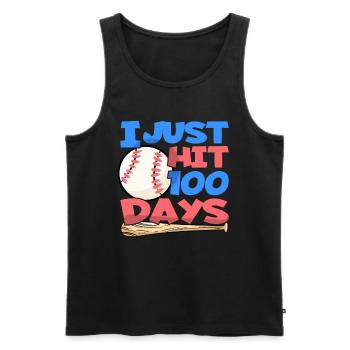 100. Tag Des Schulbaseballkostüms 100 Tage - Männer Premium Bio Tank Top - Schwarz - Vorne - Michal (187cm)