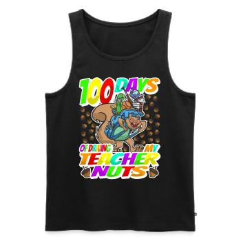 100. Tag Des Schultages Eichhörnchenkostüm 100 - Männer Premium Bio Tank Top - Schwarz - Vorne - Michal (187cm)