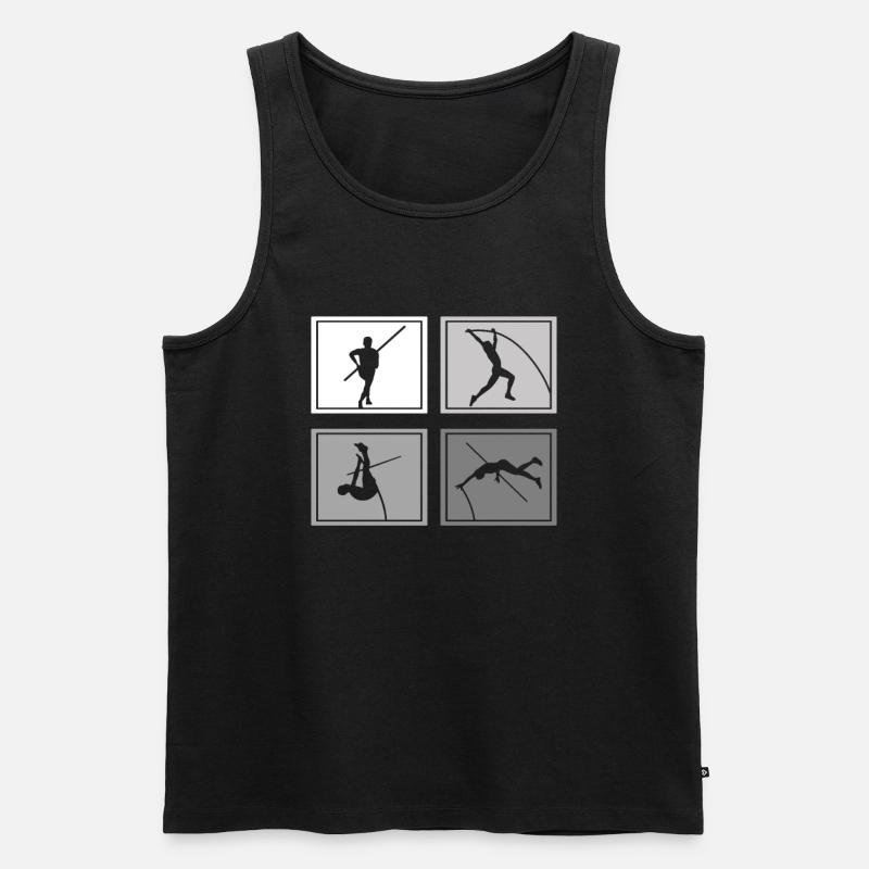 Athlète de saut à la perche Athlètes d’athlétisme Pôle d’athlète - Débardeur bio Premium Homme - noir