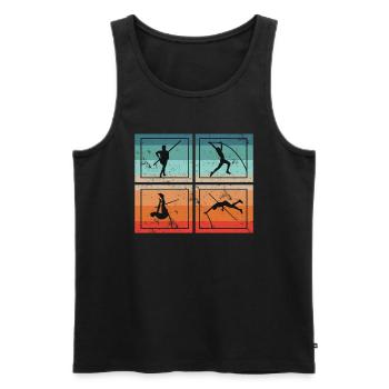 Stabhochspringer Leichtathleten Sportler Stab - Männer Premium Bio Tank Top - Schwarz - Vorne - AI Model Male 178 light (178cm)