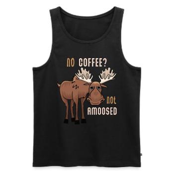 No Coffee Not Amoosed Moose - Men's Premium Organic Tank Top - black - Front - Michal (187cm)