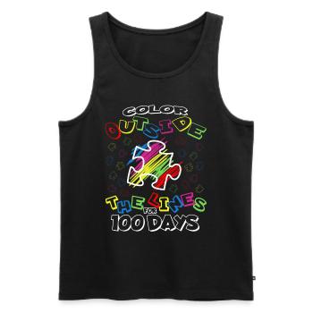 100. Tag Des Schulpuzzle Kostüm 100 Schultage - Männer Premium Bio Tank Top - Schwarz - Vorne - Michal (187cm)