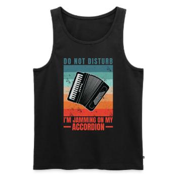 Accordéoniste Accordéon Musicien Dictons - Débardeur bio Premium Homme - noir - Devant - Michal (187cm)