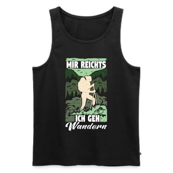 Mir Reichts ich geh Wandern Rucksack Wanderweg - Männer Premium Bio Tank Top - Schwarz - Vorne - Michal (187cm)