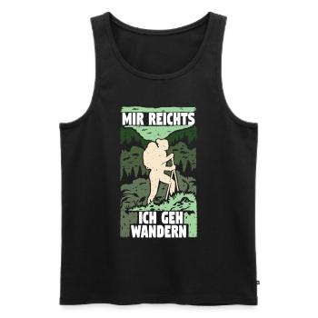 Mir Reichts ich geh Wandern Rucksack Wanderweg - Männer Premium Bio Tank Top - Schwarz - Vorne - Michal (187cm)