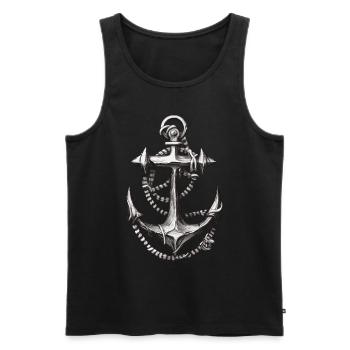 Sea Shanty Design For Loved Ones While Singing - Men's Premium Organic Tank Top - black - Front - AI Model Male 178 light (178cm)