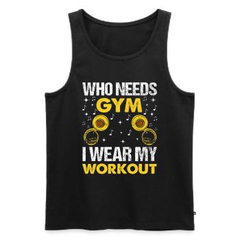 Funny Sousaphone Brass Band Player Marschband - Männer Premium Bio Tank Top - Schwarz - Vorne - AI Model Male 178 light (178cm)