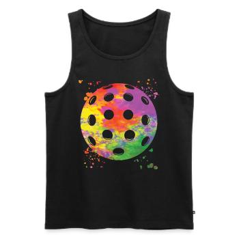 Pickleball Colorsplash Wiffleball Club - Débardeur bio Premium Homme - noir - Devant - Michal (187cm)