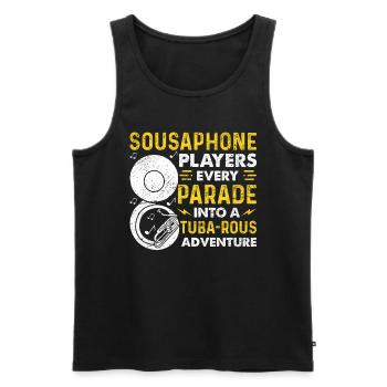 Funny Sousaphone Brass Band Player Marschband - Männer Premium Bio Tank Top - Schwarz - Vorne - AI Model Male 178 light (178cm)