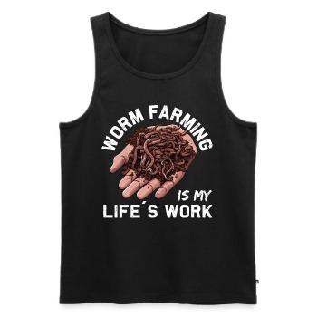Earthworm -Handworm -Farmer -Worm - Men's Premium Organic Tank Top - black - Front - AI Model Male 178 light (178cm)
