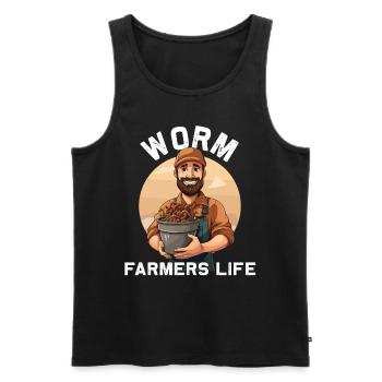 Earthworm -Handworm -Agriculture - Men's Premium Organic Tank Top - black - Front - Michal (187cm)