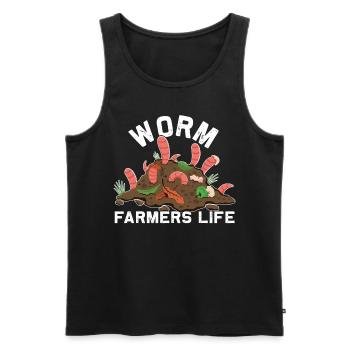 Earthworm Vermicompost Worm Farmer's Worm - Men's Premium Organic Tank Top - black - Front - AI Model Male 178 light (178cm)